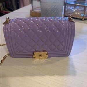 Lavender Quilted Chain Bag